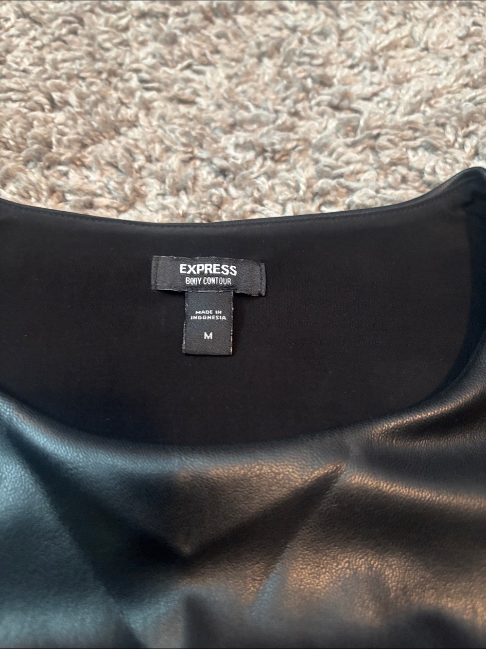 Express Black Faux Leather Sleeveless Bodysuit - Picture 2 of 3